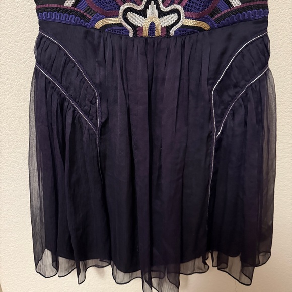 Free People Lotus Pond Purple Black Beaded Dress Sz L - Picture 4 of 12